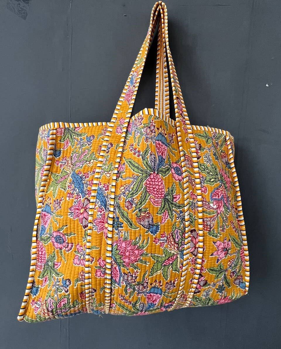 Hippie Quilted Tote Bag