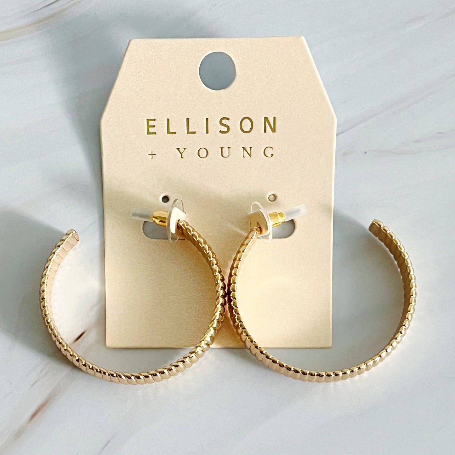Lux Cabled Golden Hoop Earrings: Gold
