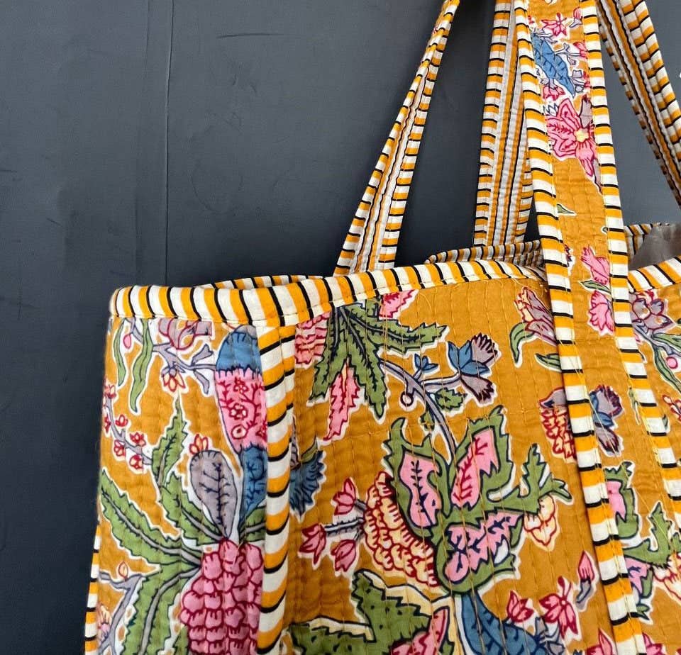 Hippie Quilted Tote Bag