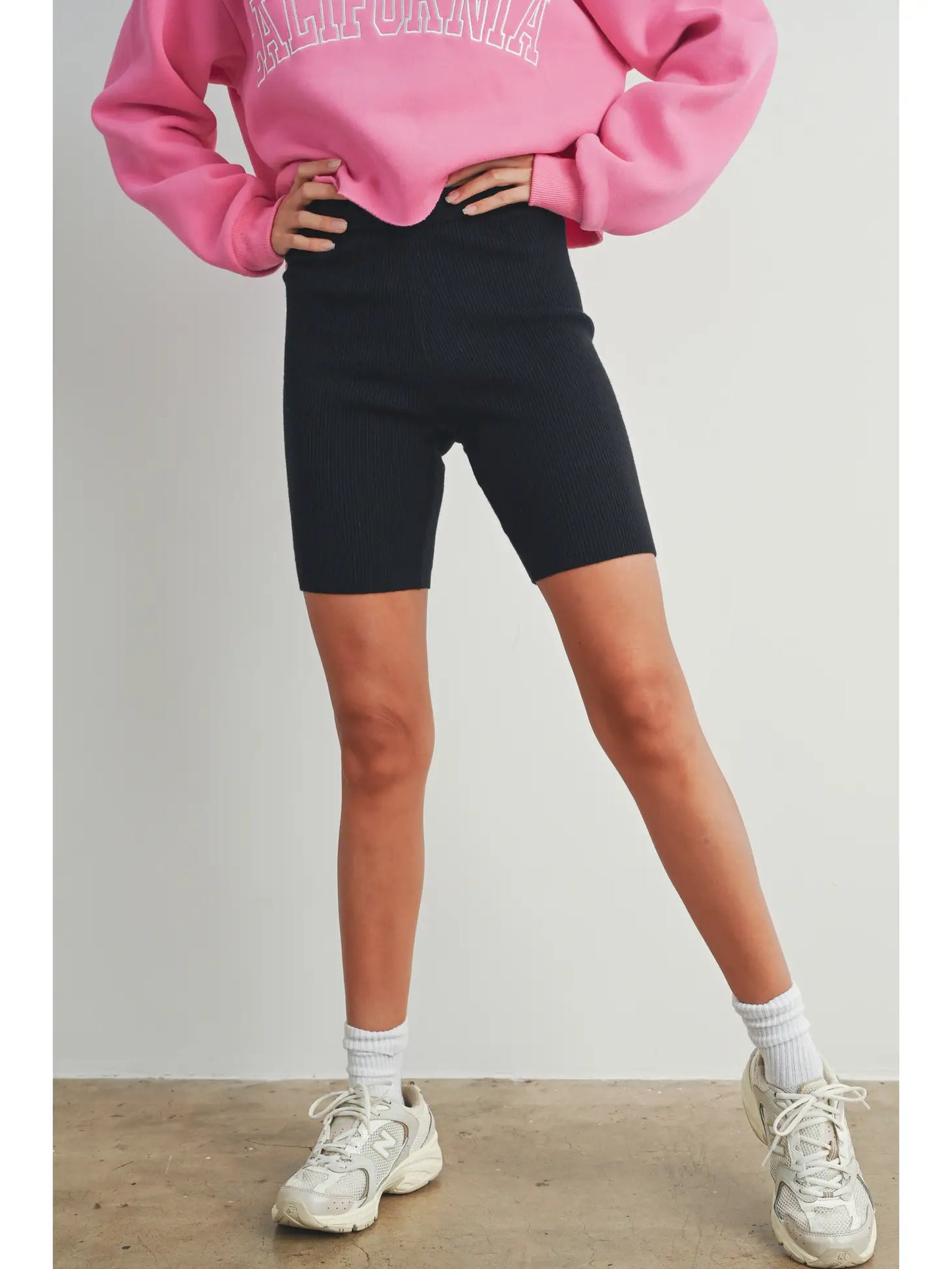 Sweater Ribbed Legging Shorts Women