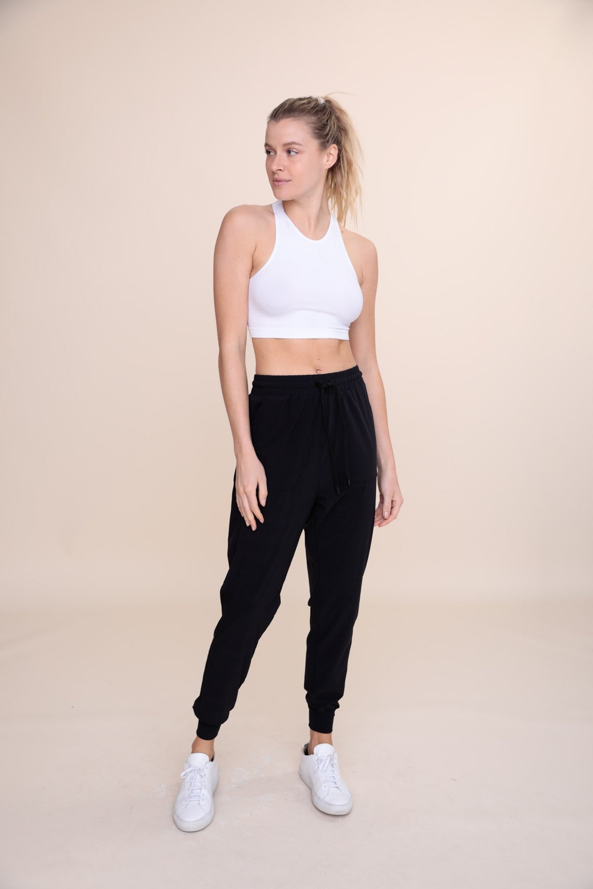 White Ribbed Extreme Racerback Active Top