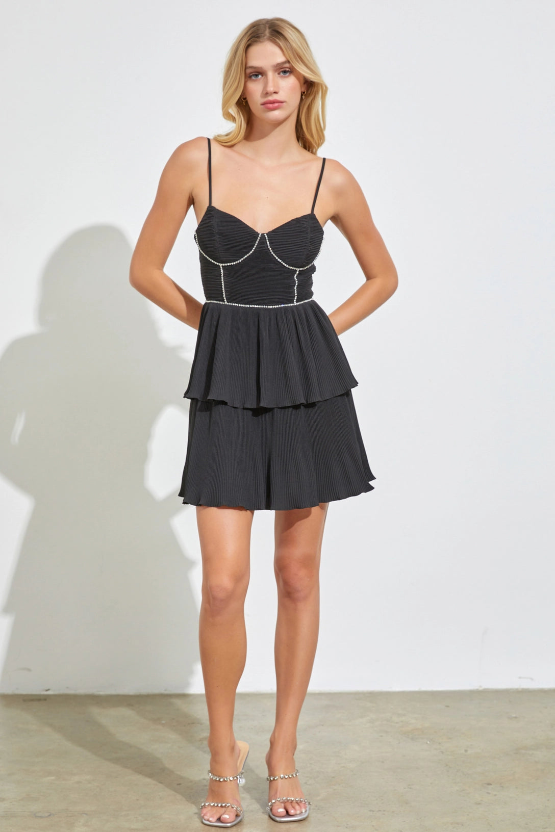 MS Black Ruffle Detail Dress