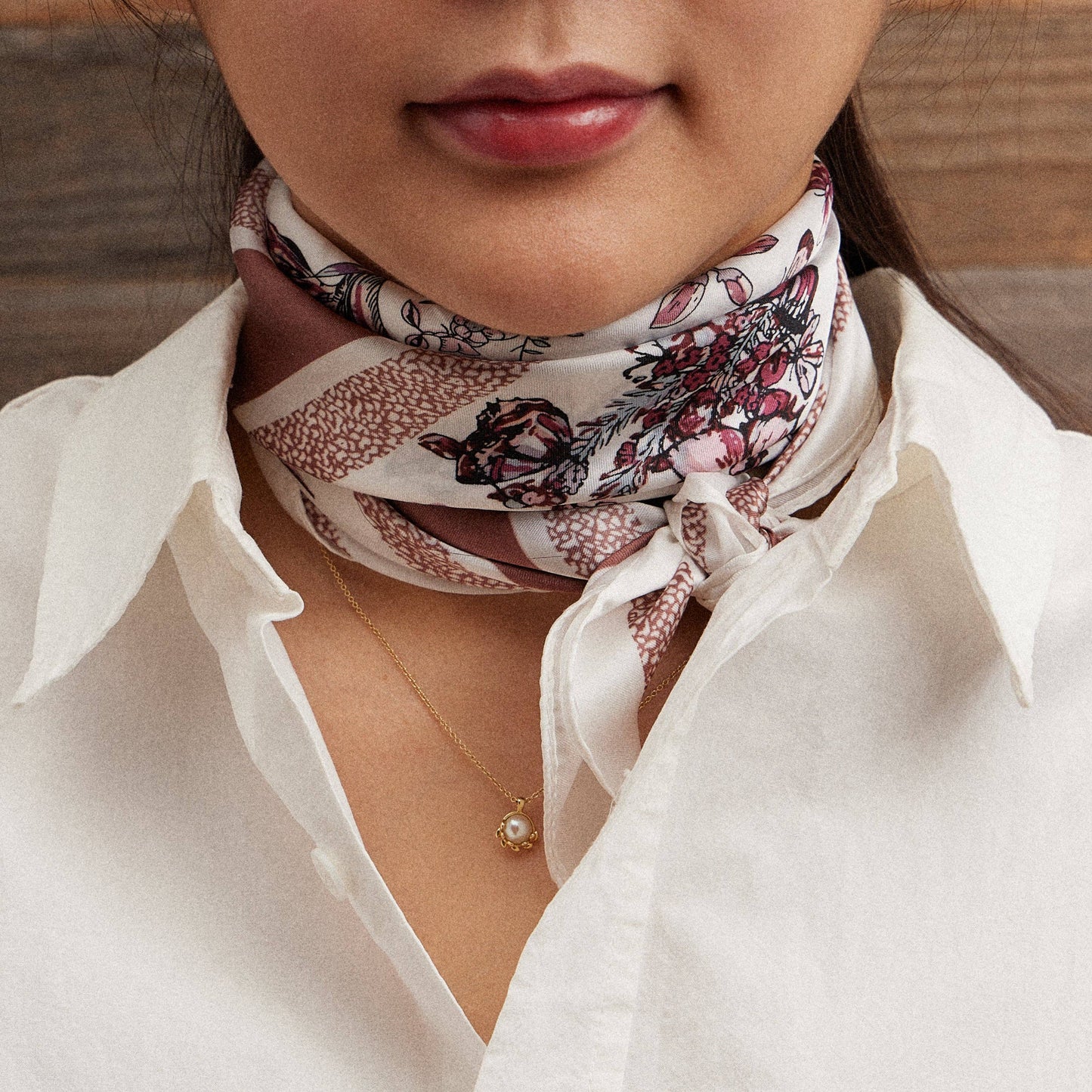 Floral Butterfly Silk Scarf