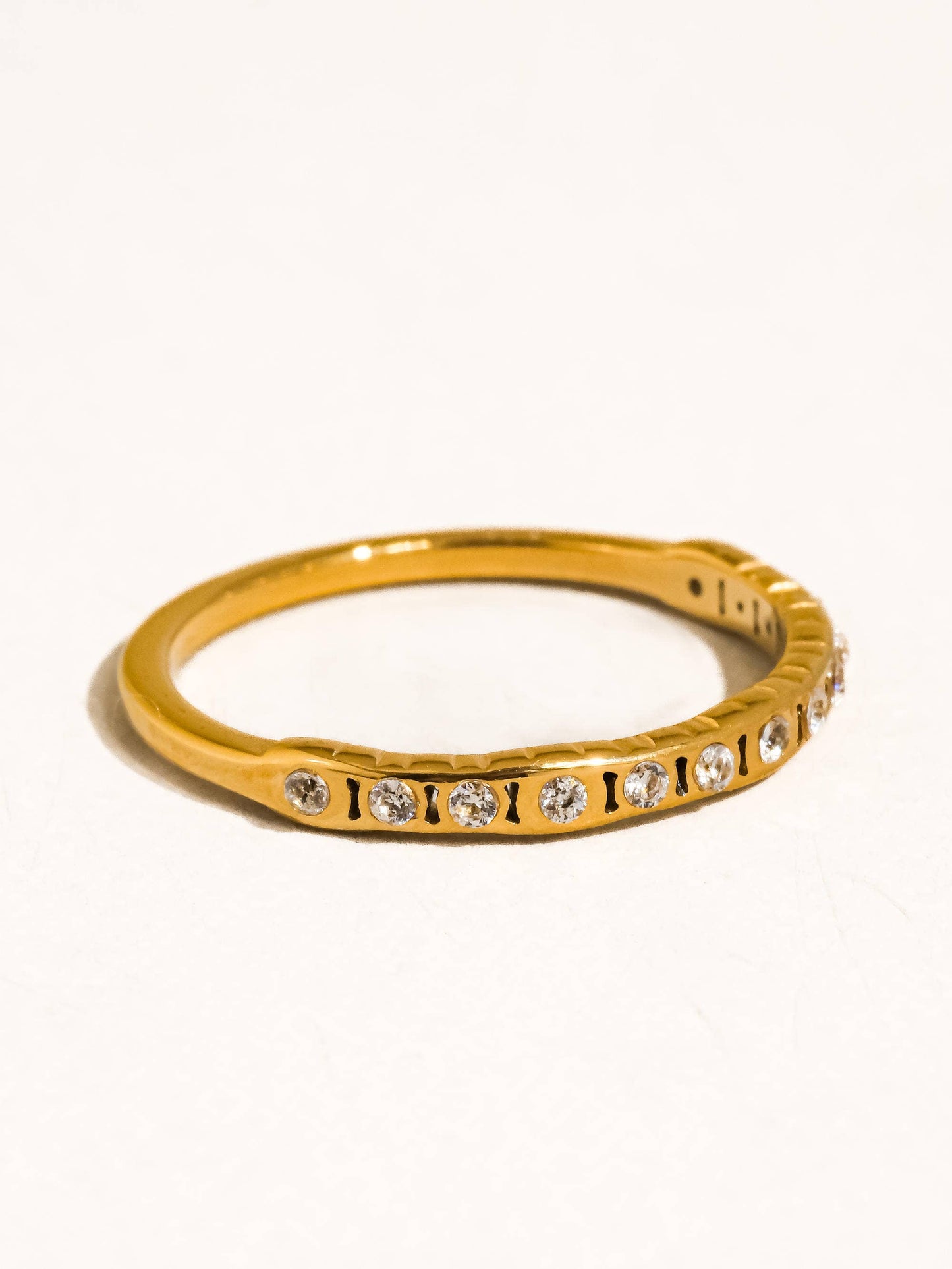 Flair 18K Gold Non-Tarnish Thin CZ Band