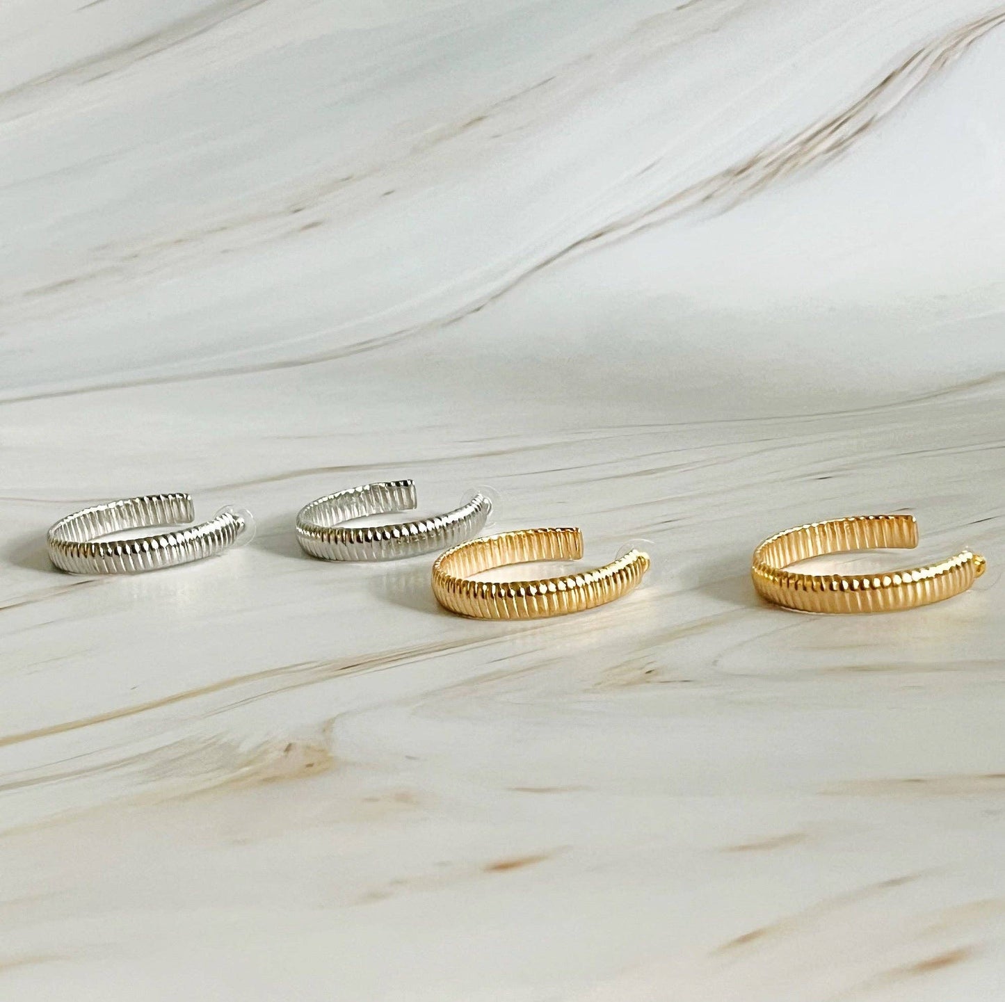 Lux Cabled Golden Hoop Earrings: Gold