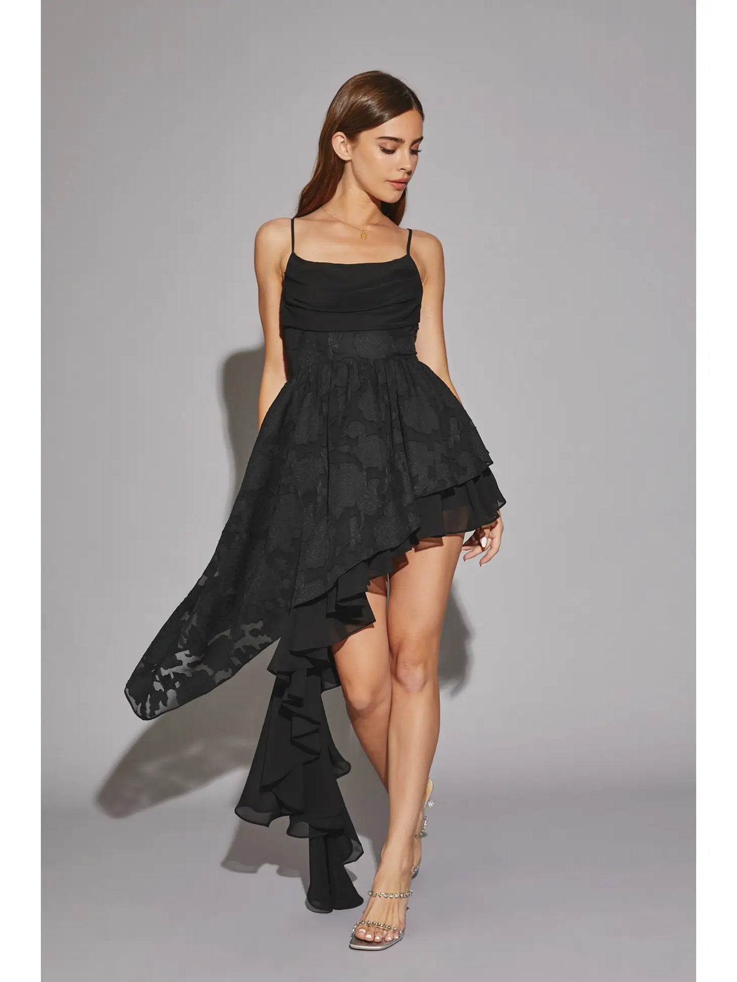 MS Unbalanced Ruffle Dress