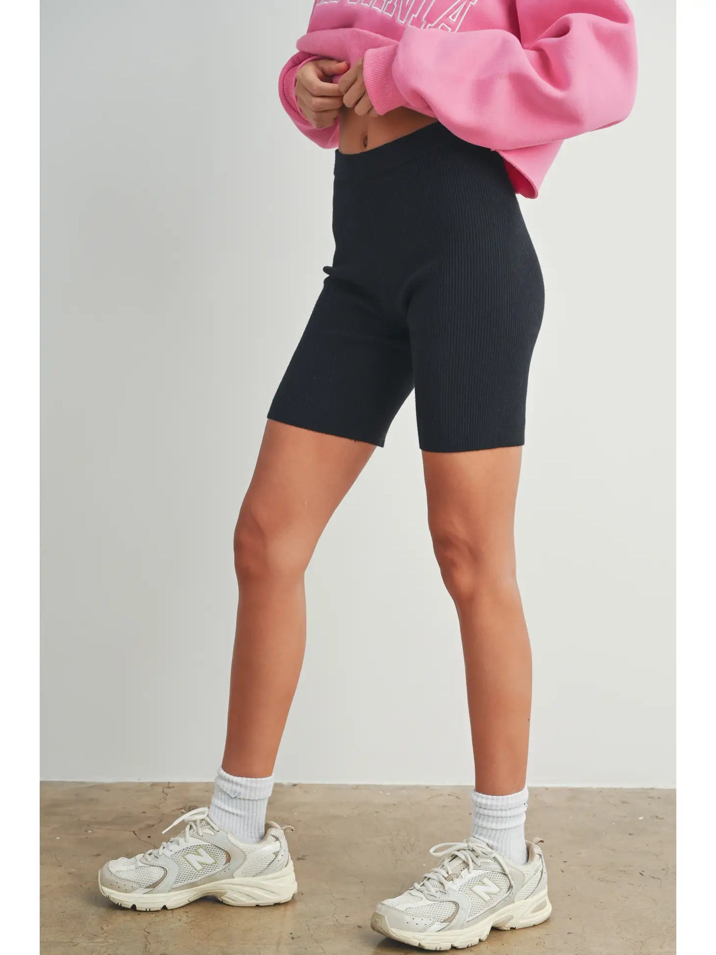 Sweater Ribbed Legging Shorts Women