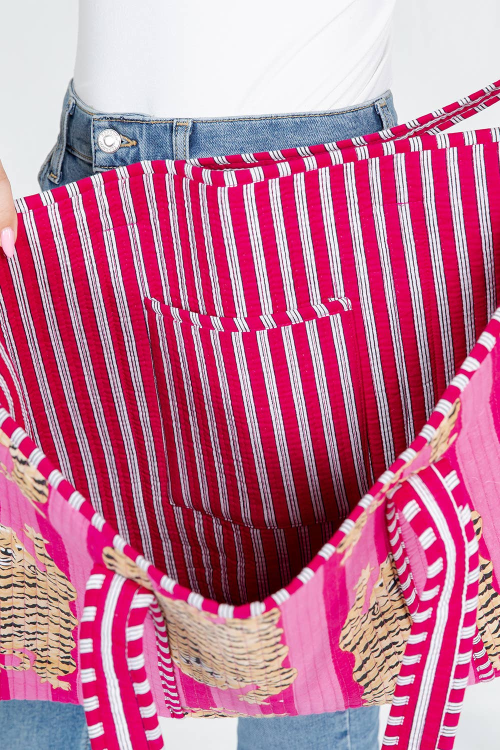Pink Tiger Handmade Reversible Tote Bag