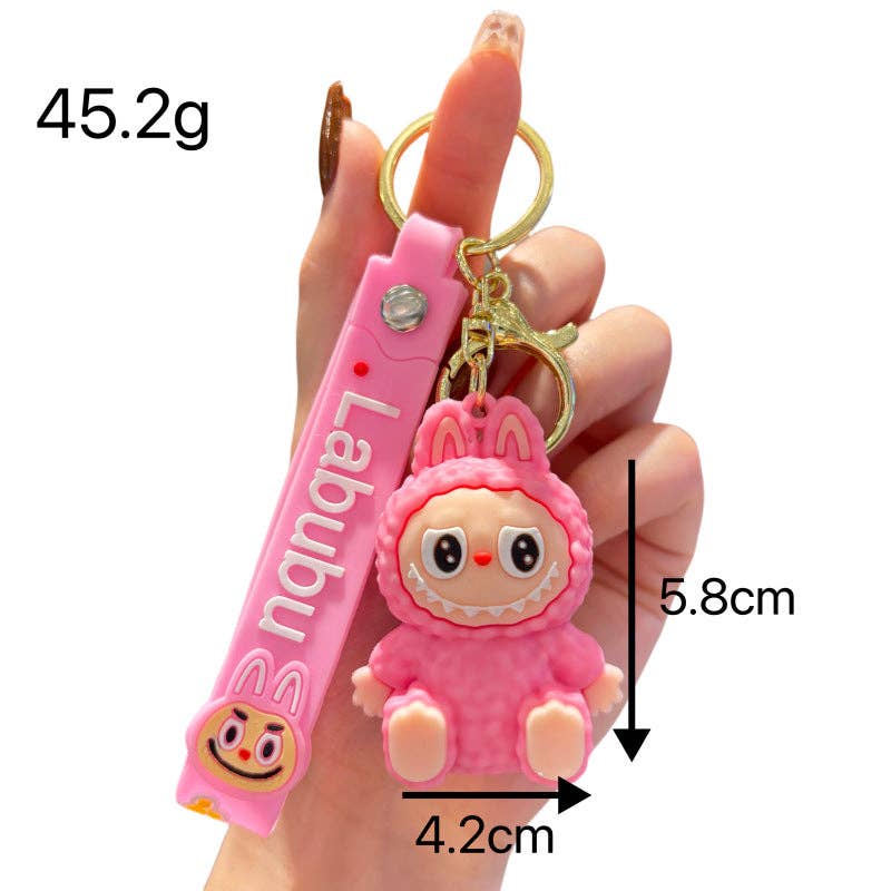 Cute Silicone Labubu Keychain