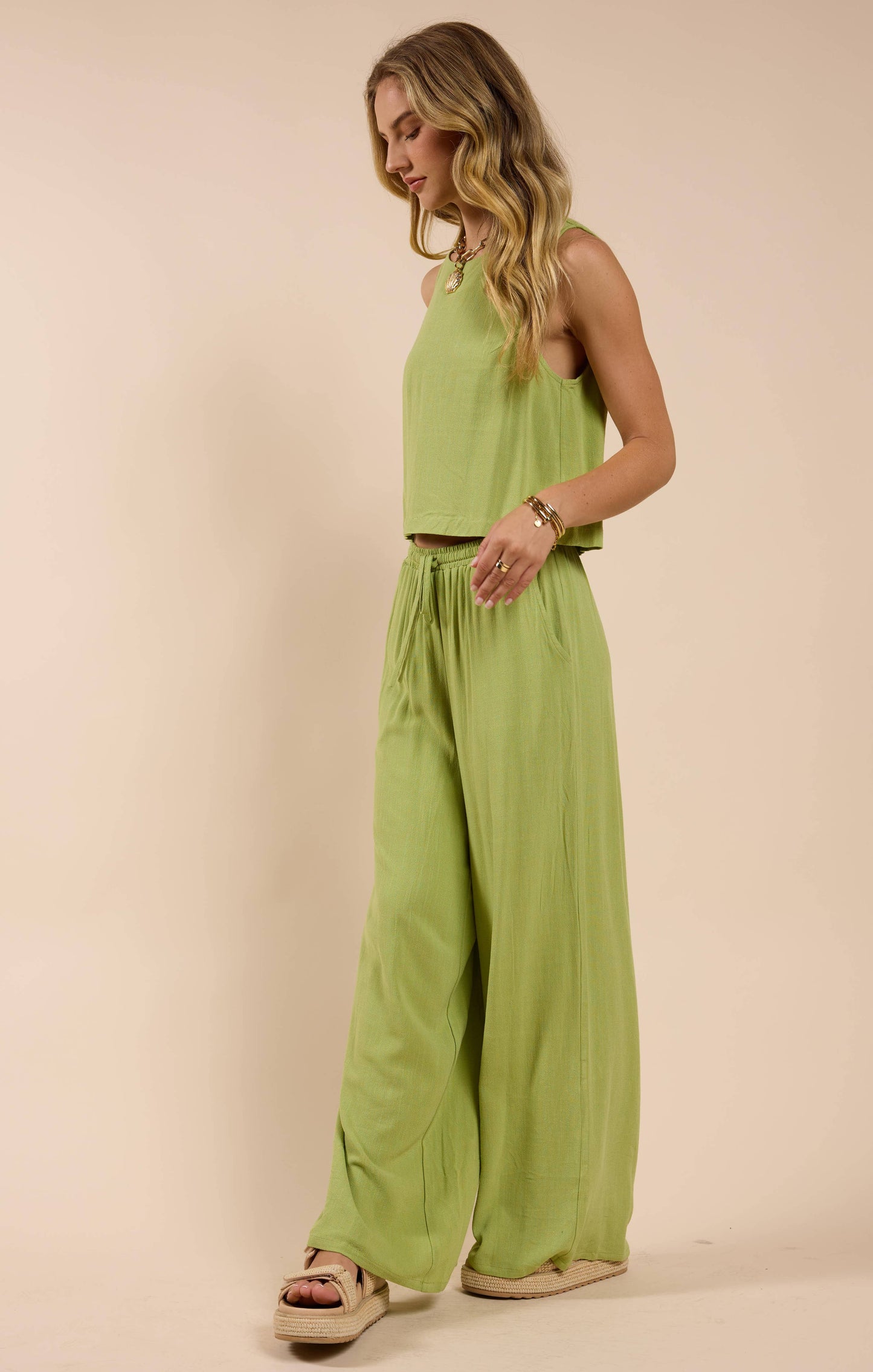 Avocado Elastic Waist Pants