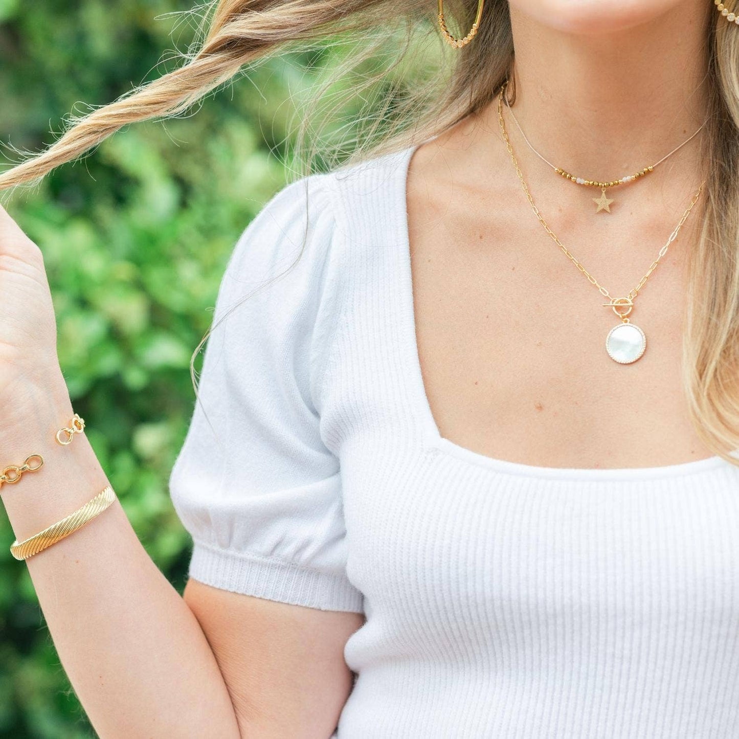Full Circle Mother of Pearl Necklace