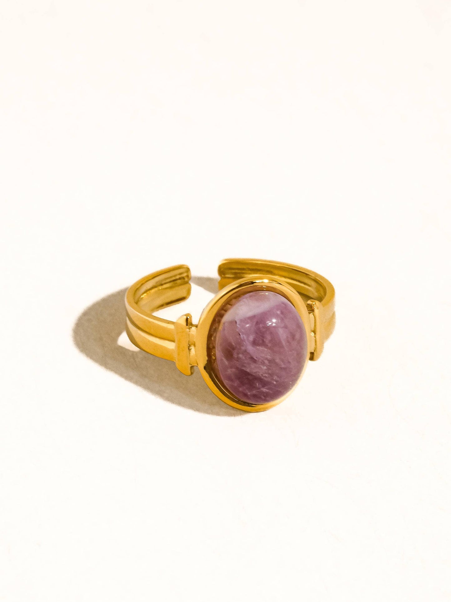 Jett Pink Stone Adjustable Ring