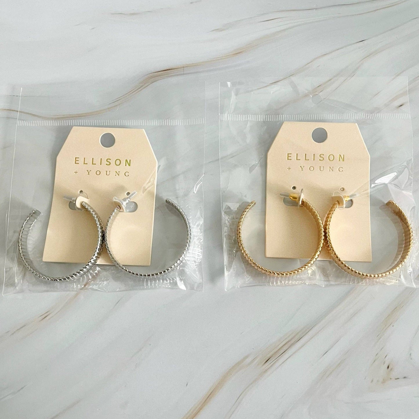 Lux Cabled Golden Hoop Earrings: Gold