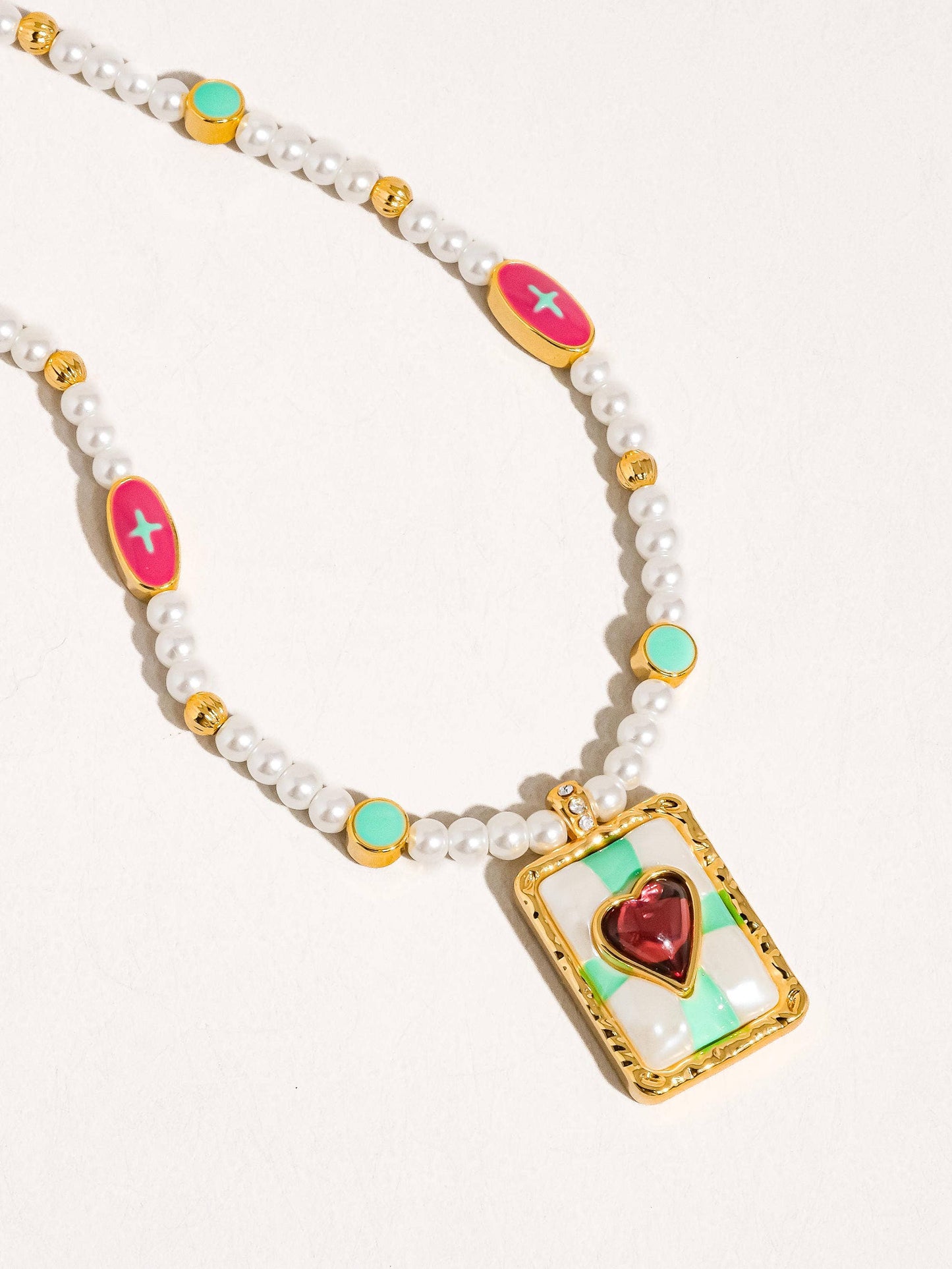 Clementine 18K Gold Vintage Pearl Heart Necklace