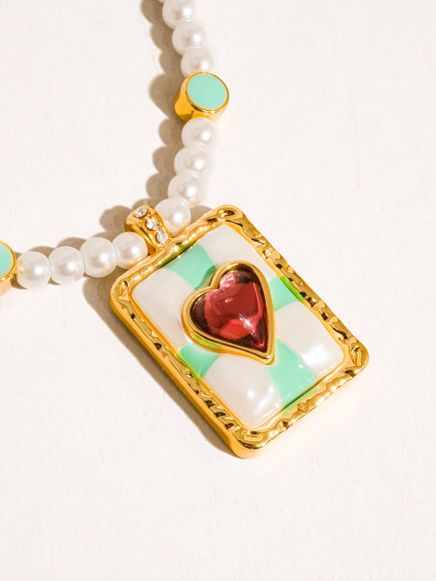 Clementine 18K Gold Vintage Pearl Heart Necklace