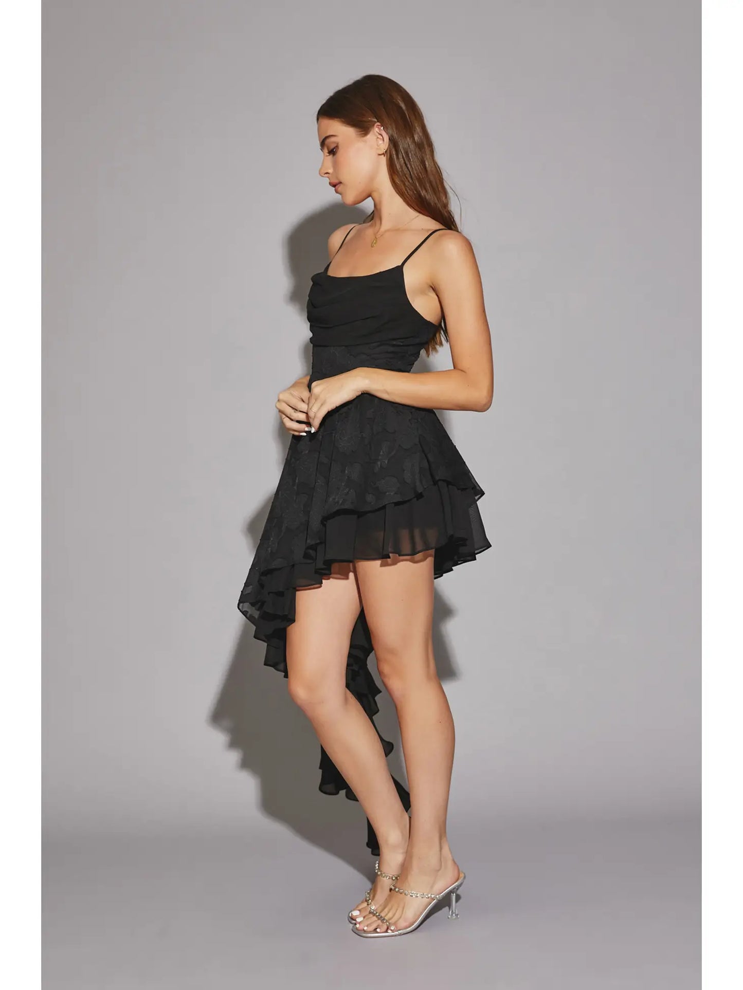 MS Unbalanced Ruffle Dress