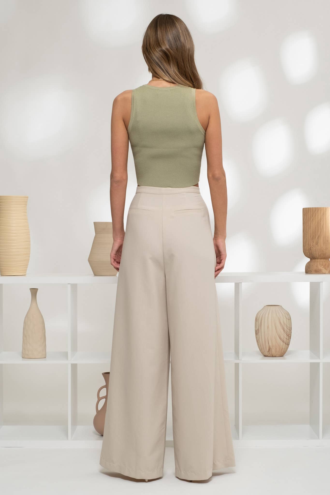 Snap Button Sweater Knit Crop Top