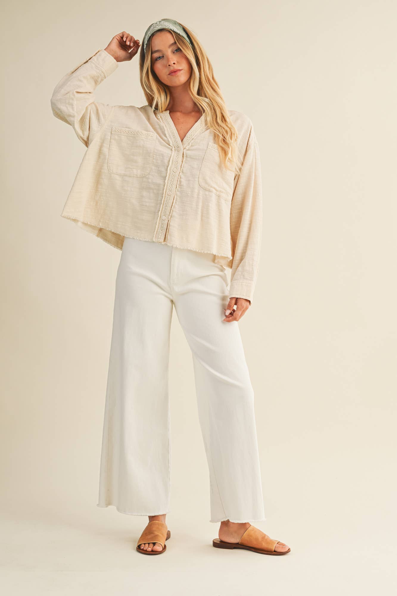Isla Textured Button Up Blouse