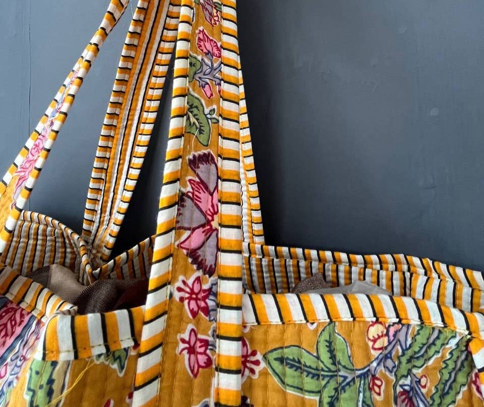 Hippie Quilted Tote Bag