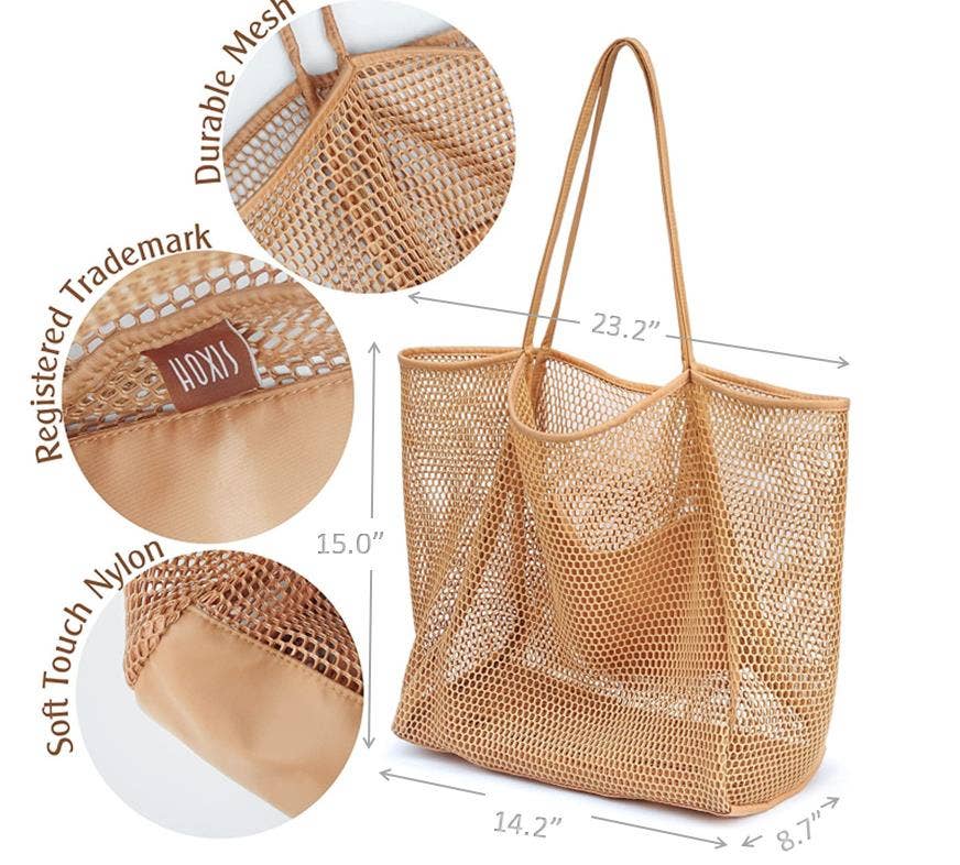 Mesh Beach Tote Handbag