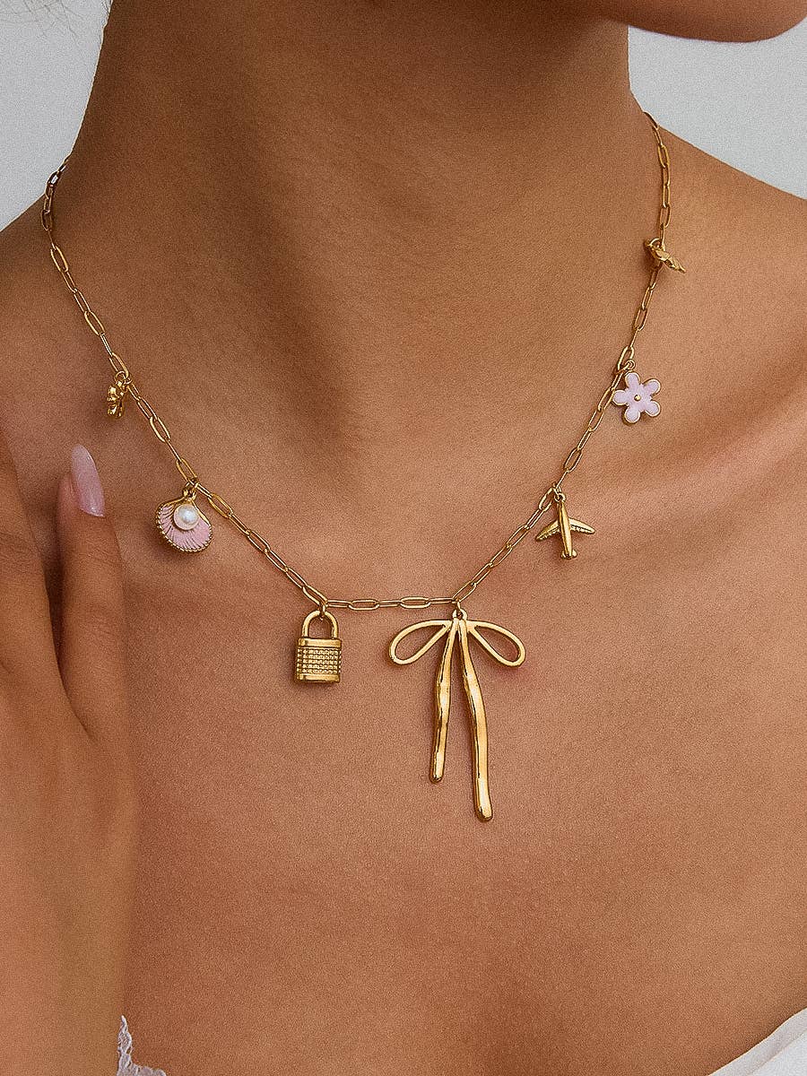 Tyla Bow Charm Necklace