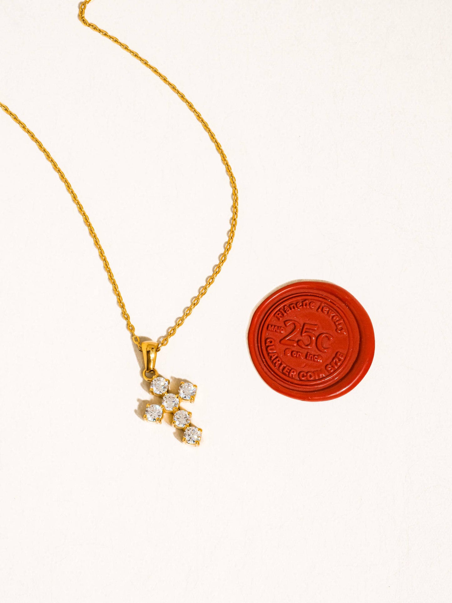 Raimon 18K Gold Non-Tarnish Dainty Cross Necklace