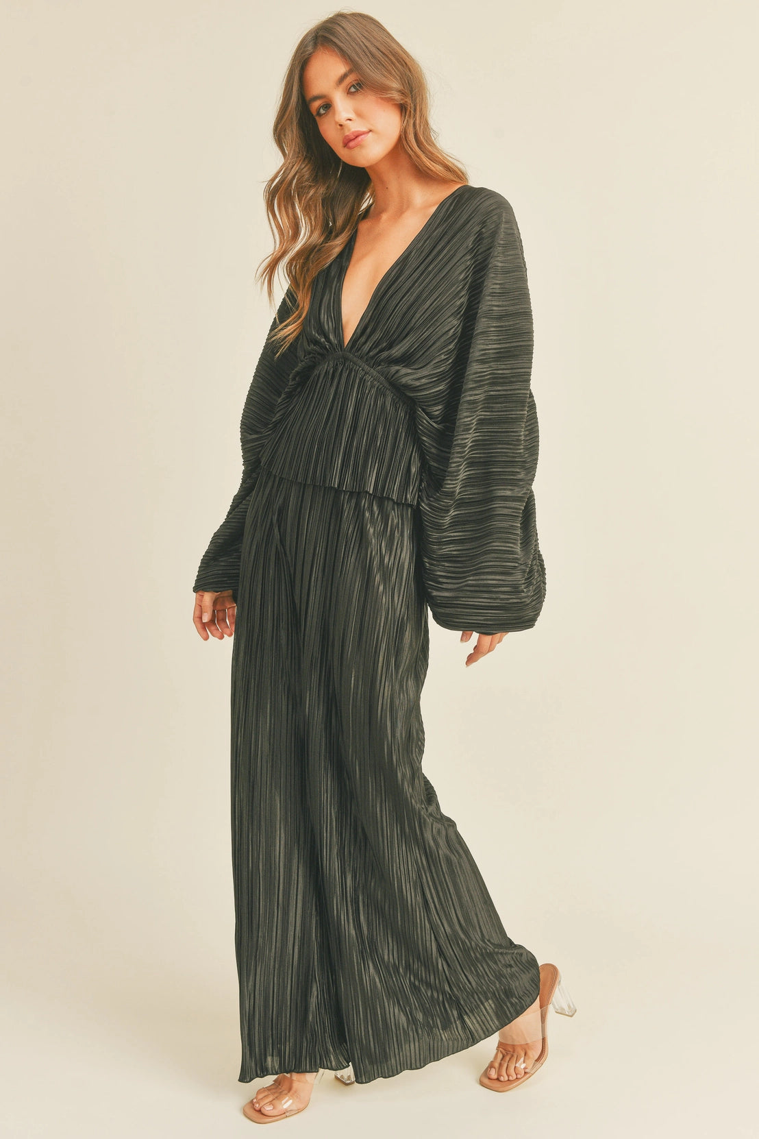 Wrinkle Detail Pants Black