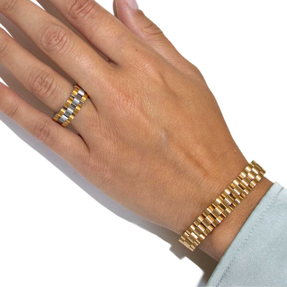 Olivia Watch Strap Ring: Two-Tone / 6