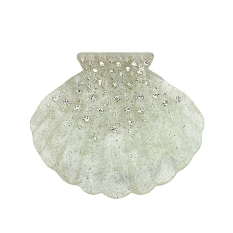 Sparkling Shell Rhinestone Hair Clip Acetate Claw