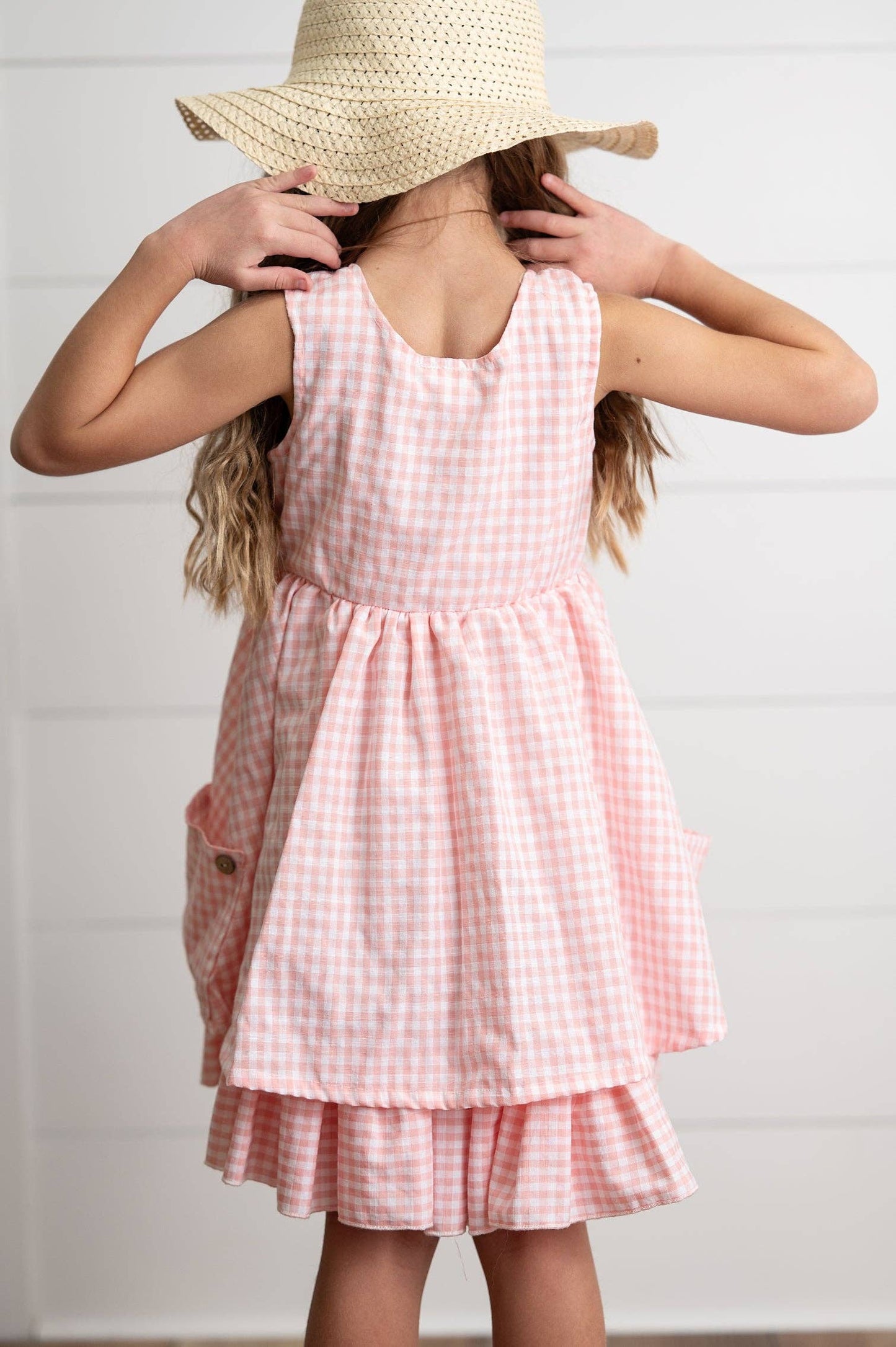Tween Pink & White Gingham Dress