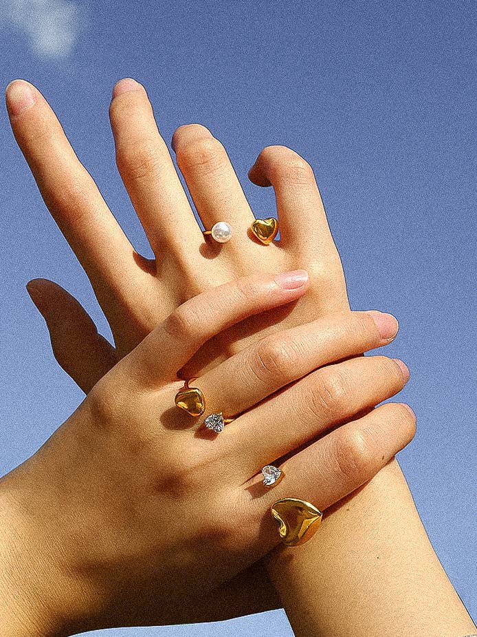 Denali 18K Non-Tarnish Pearl Heart Ring