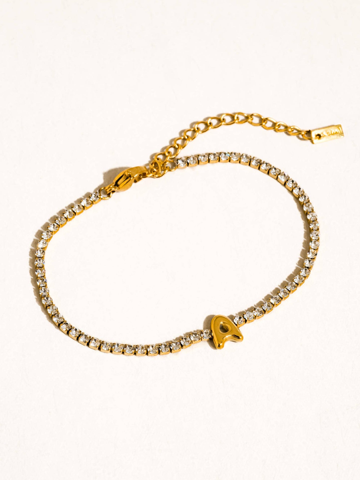 Chaplin Rhinestone Initial Bracelet