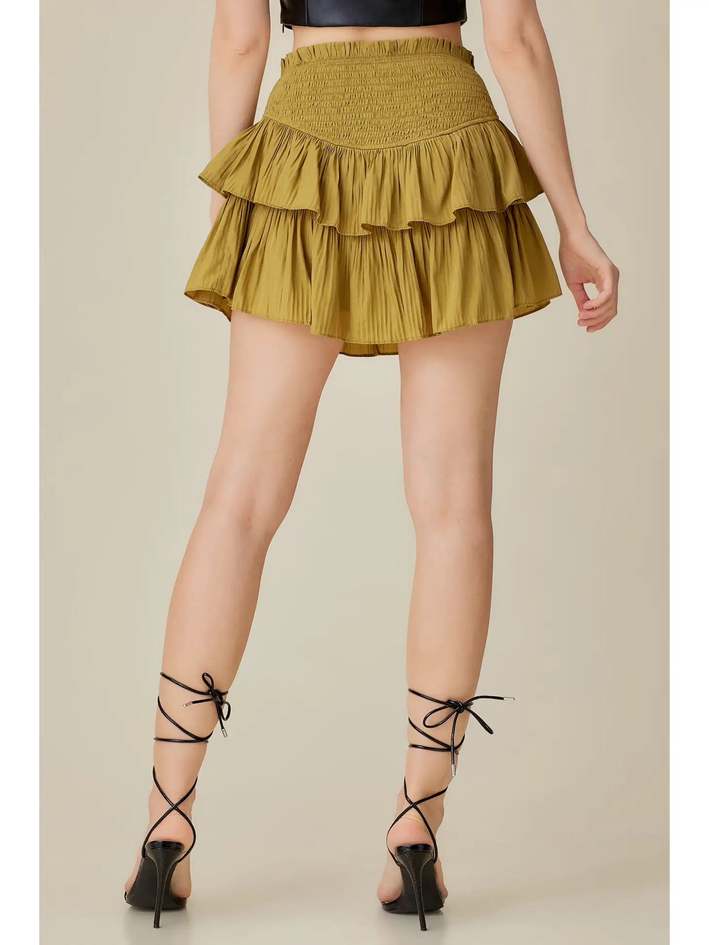 Olivey Smocked Ruffle Skirt With Shorts - MS