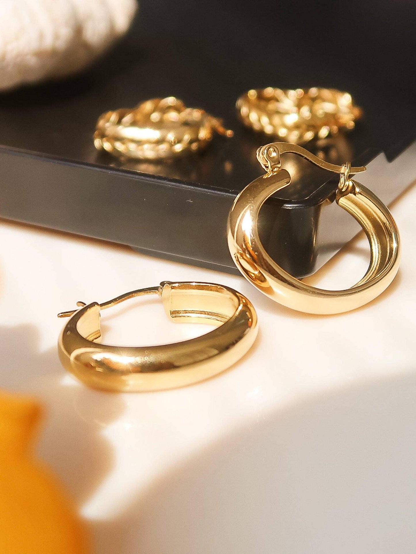 Constance 18K Non-Tarnish Classic Hoop Earring