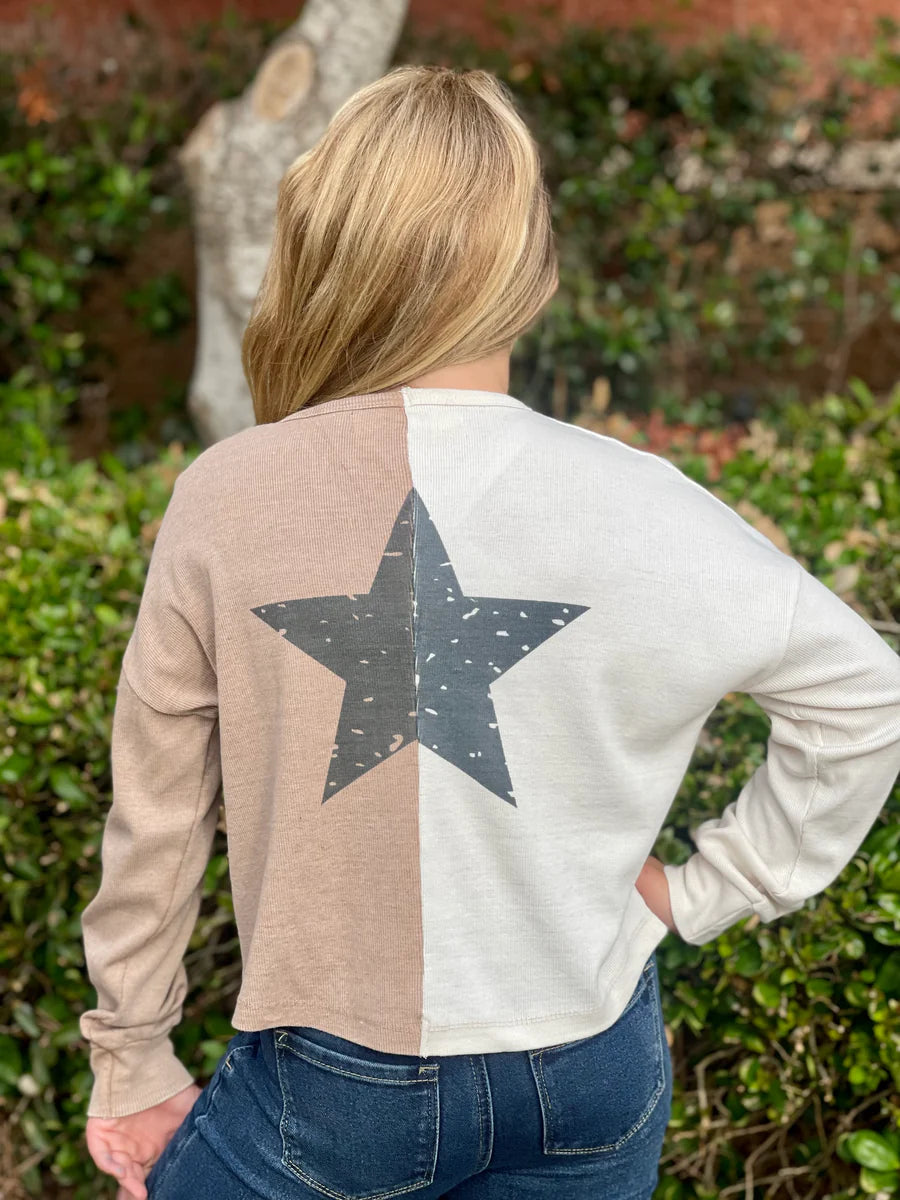 Colorblock Star Henley Top (Tweens) VH