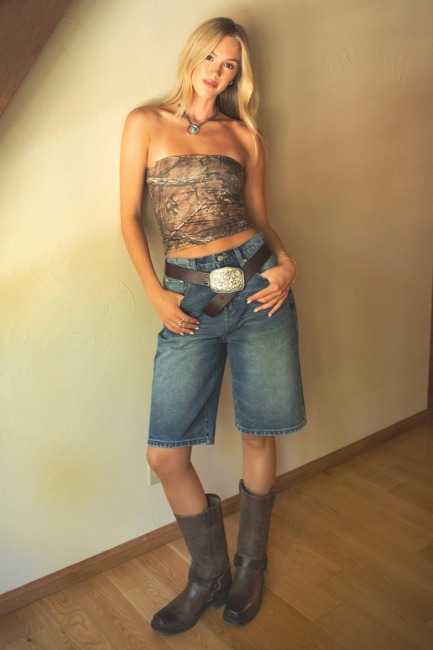 Terri Vintage Wash Skater Jorts