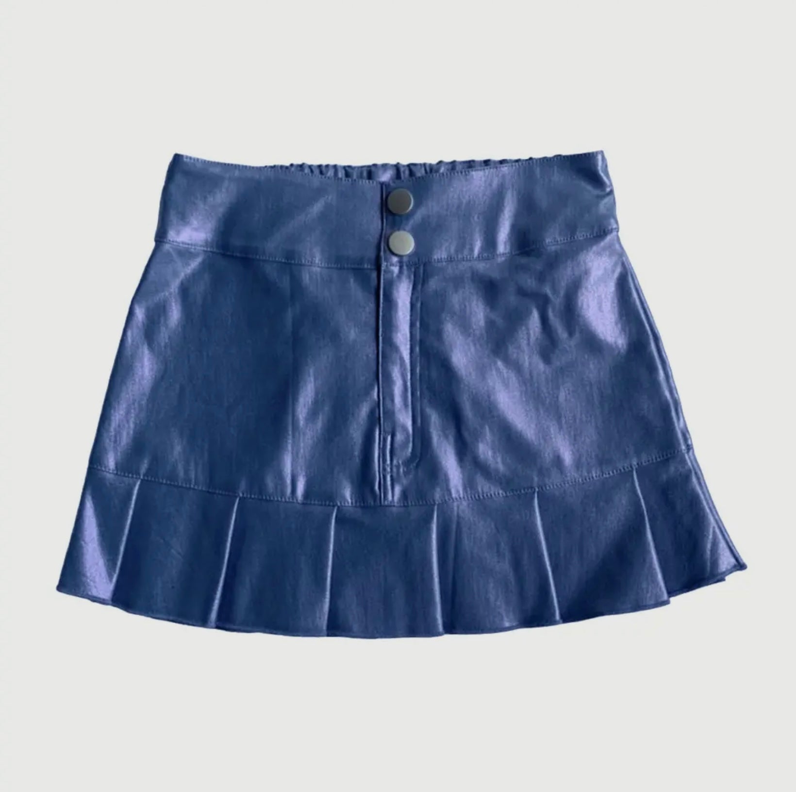 Blue Leather Mini Skirt My Tribe Boutique