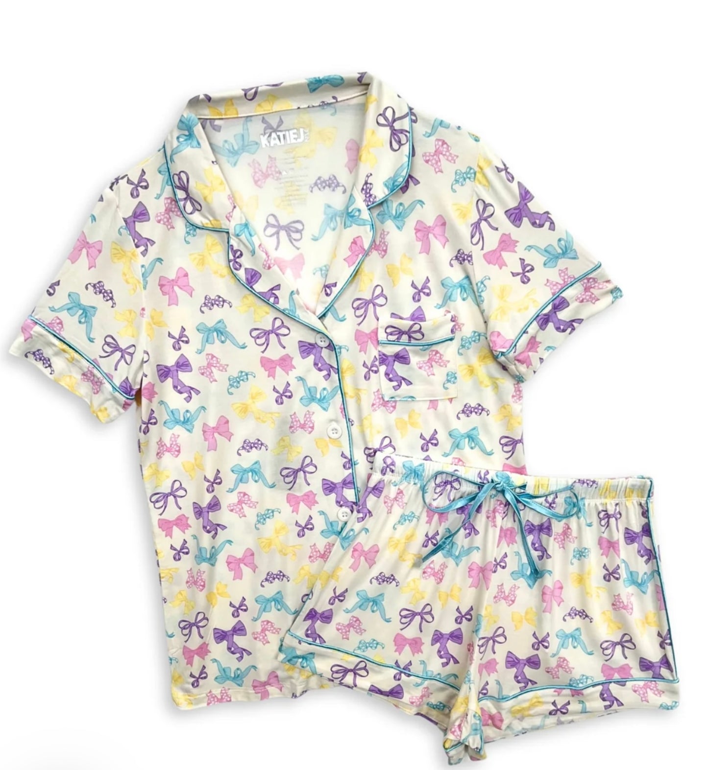 Lynn Lounge Set Pastel Bows (Juniors) - KatieJ NYC