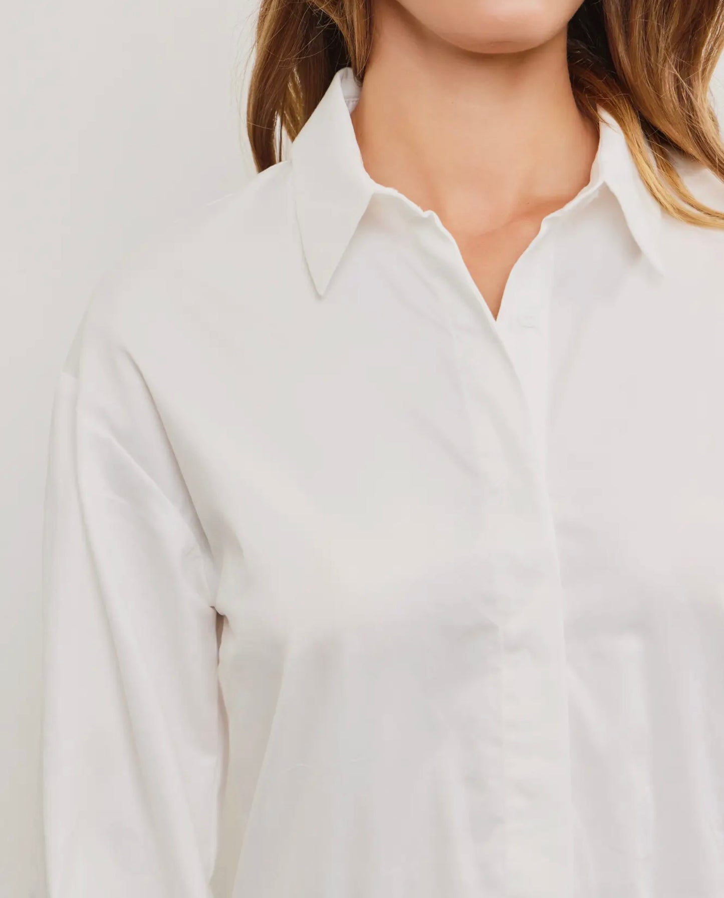 White Button Down Balloon Dress