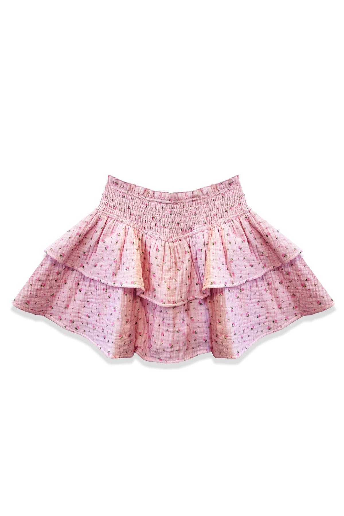 Bebe Gauzed Tiered Ruffle Skirt
