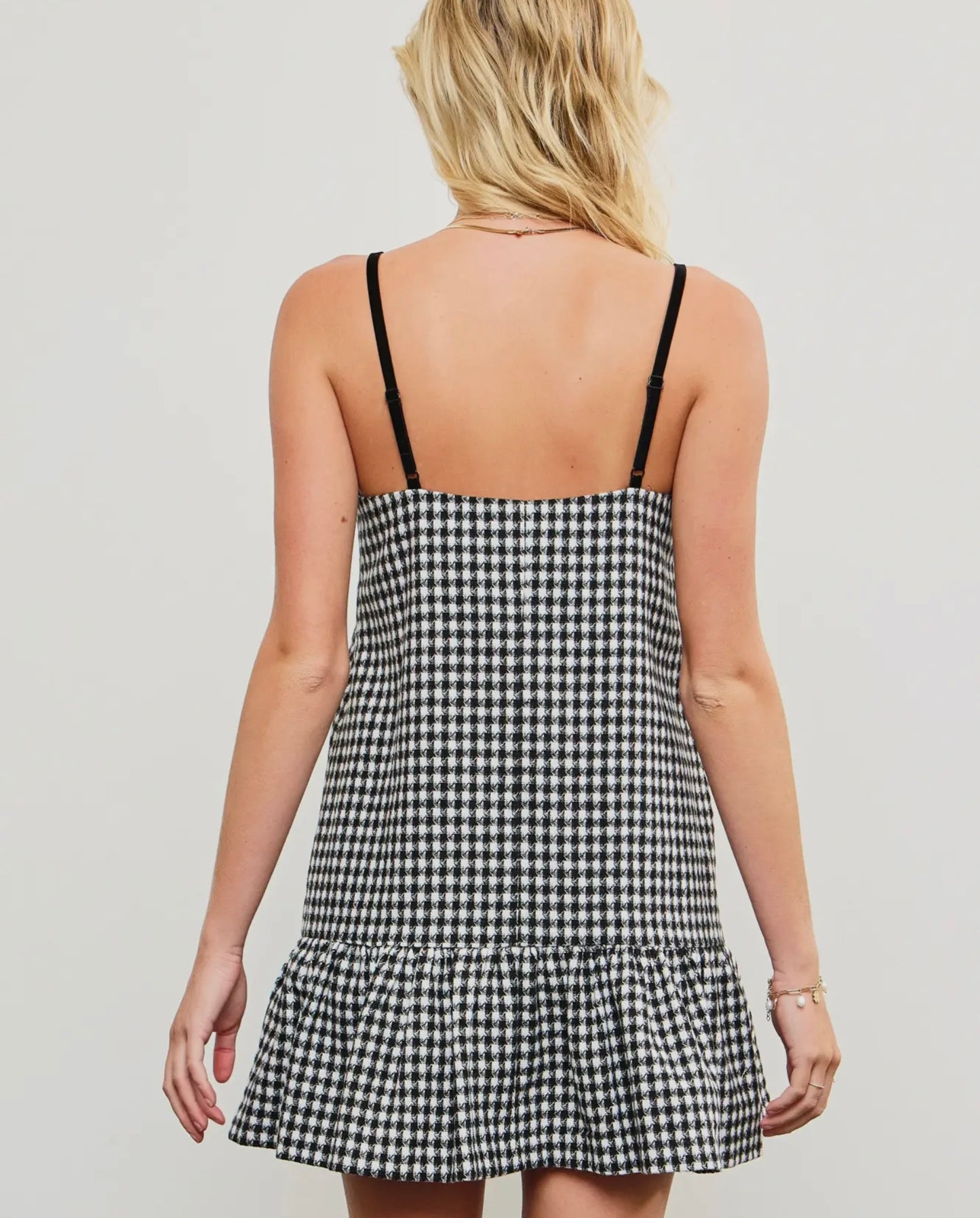 Plaid Dress with Bow Strap