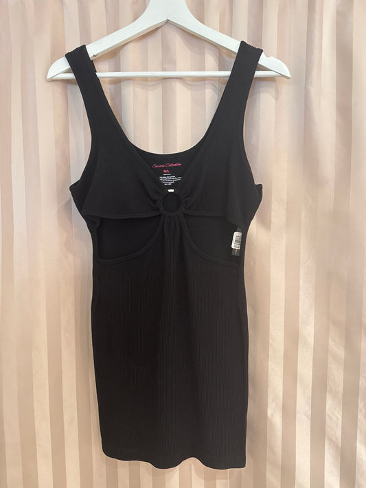 Black Seamless O-Ring Front Dress