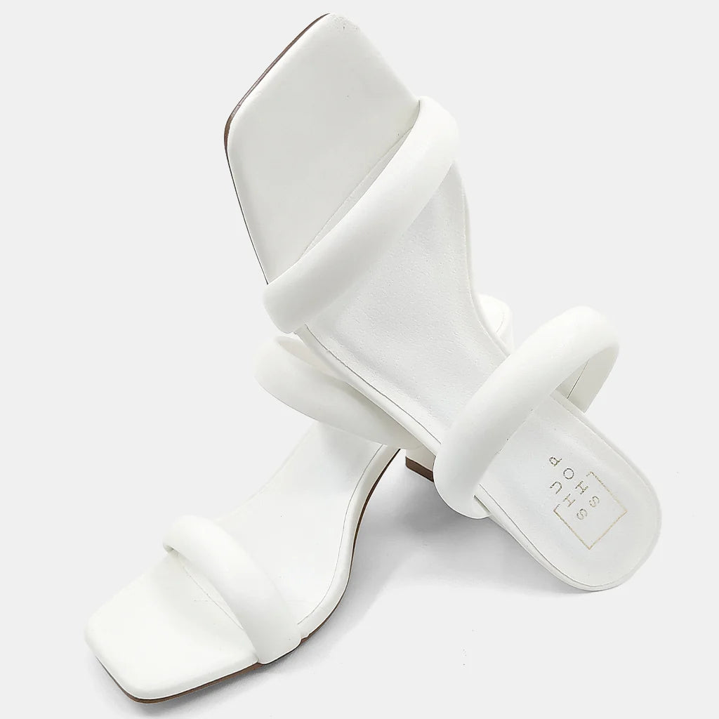 Farah White Heel Sandals