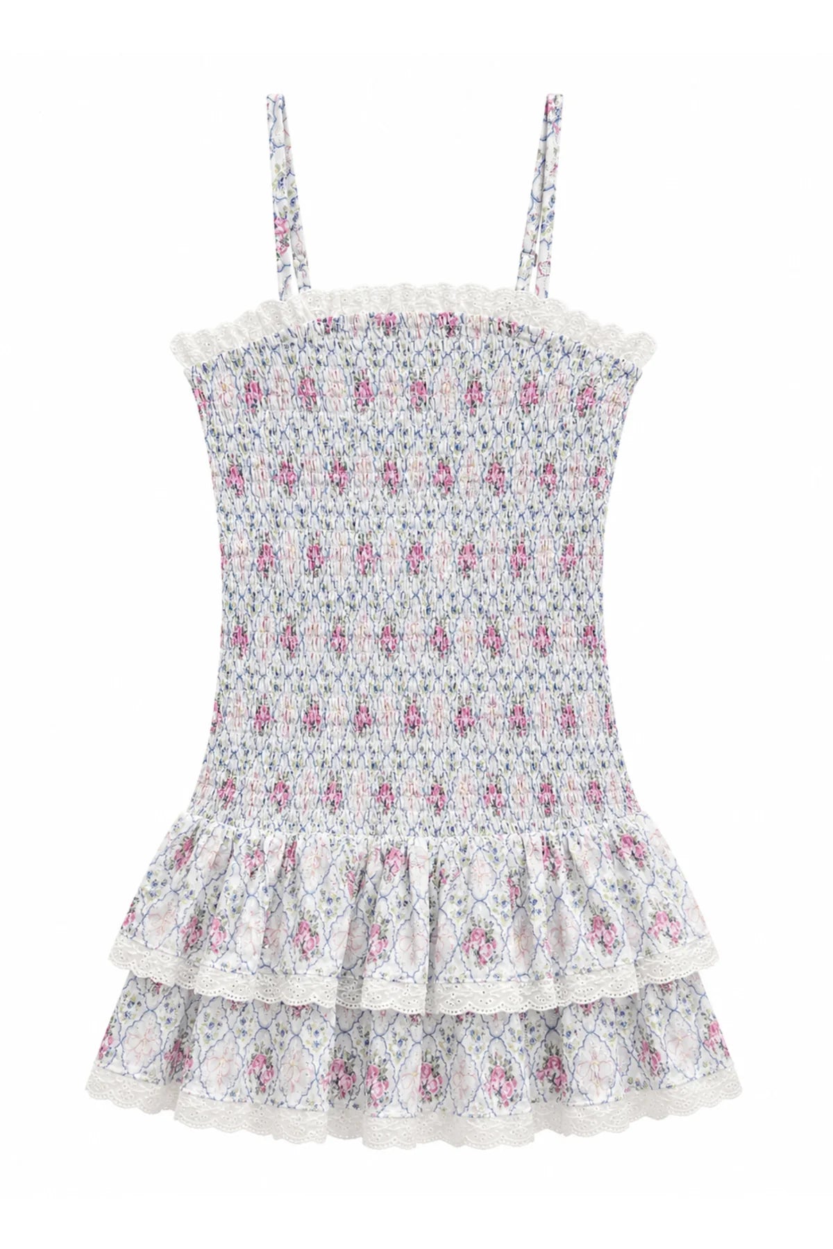 Melina Floral Bouquet Smocked Ruffle Dress Tween