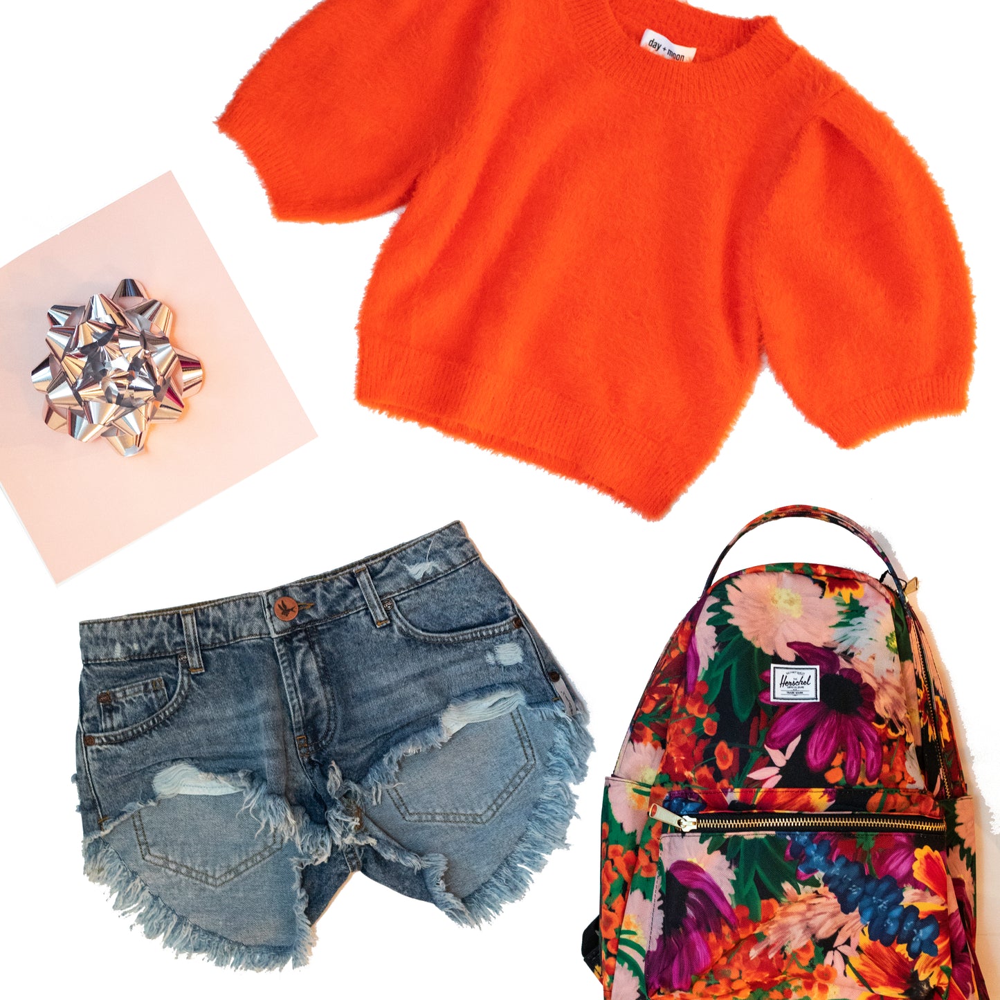 Orange Fuzzy Sweater Shirt - DM