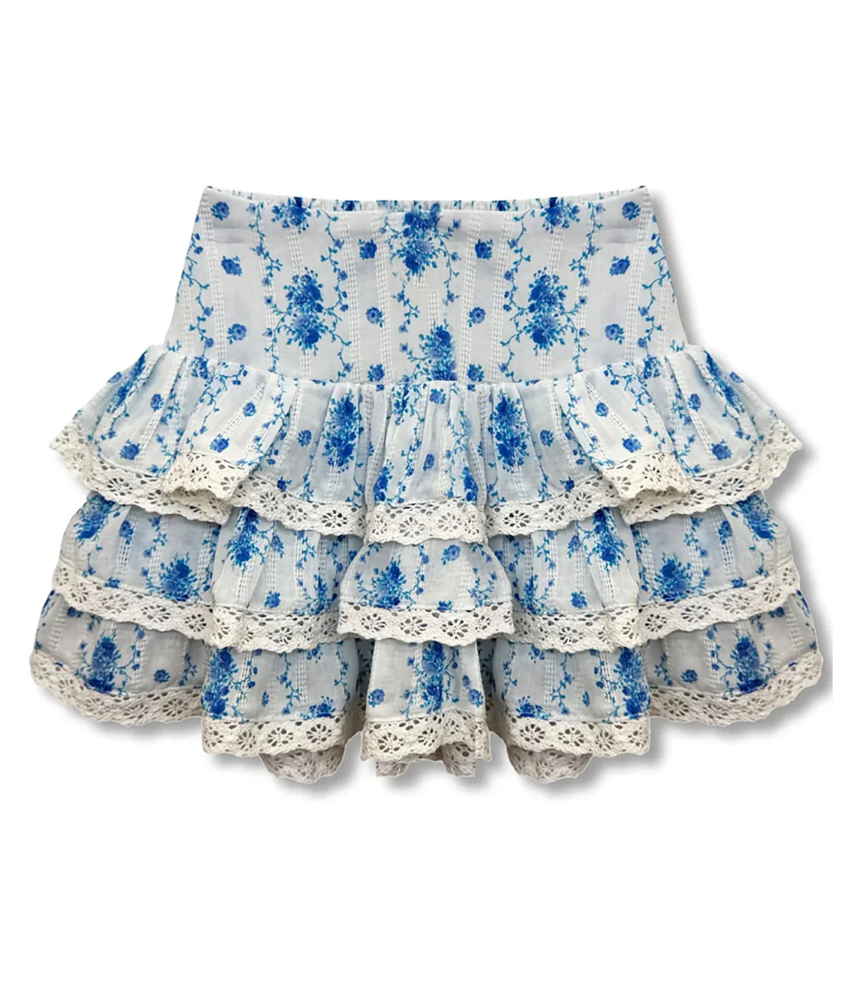 Santorini Stripe Floral Melody Skirt