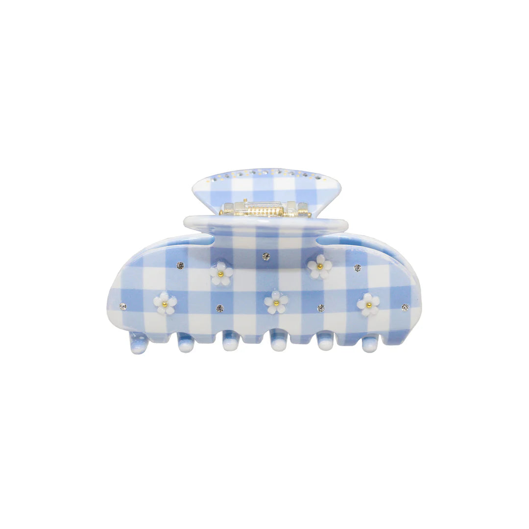 Sweetheart Clip in Daisy Blue Picnic