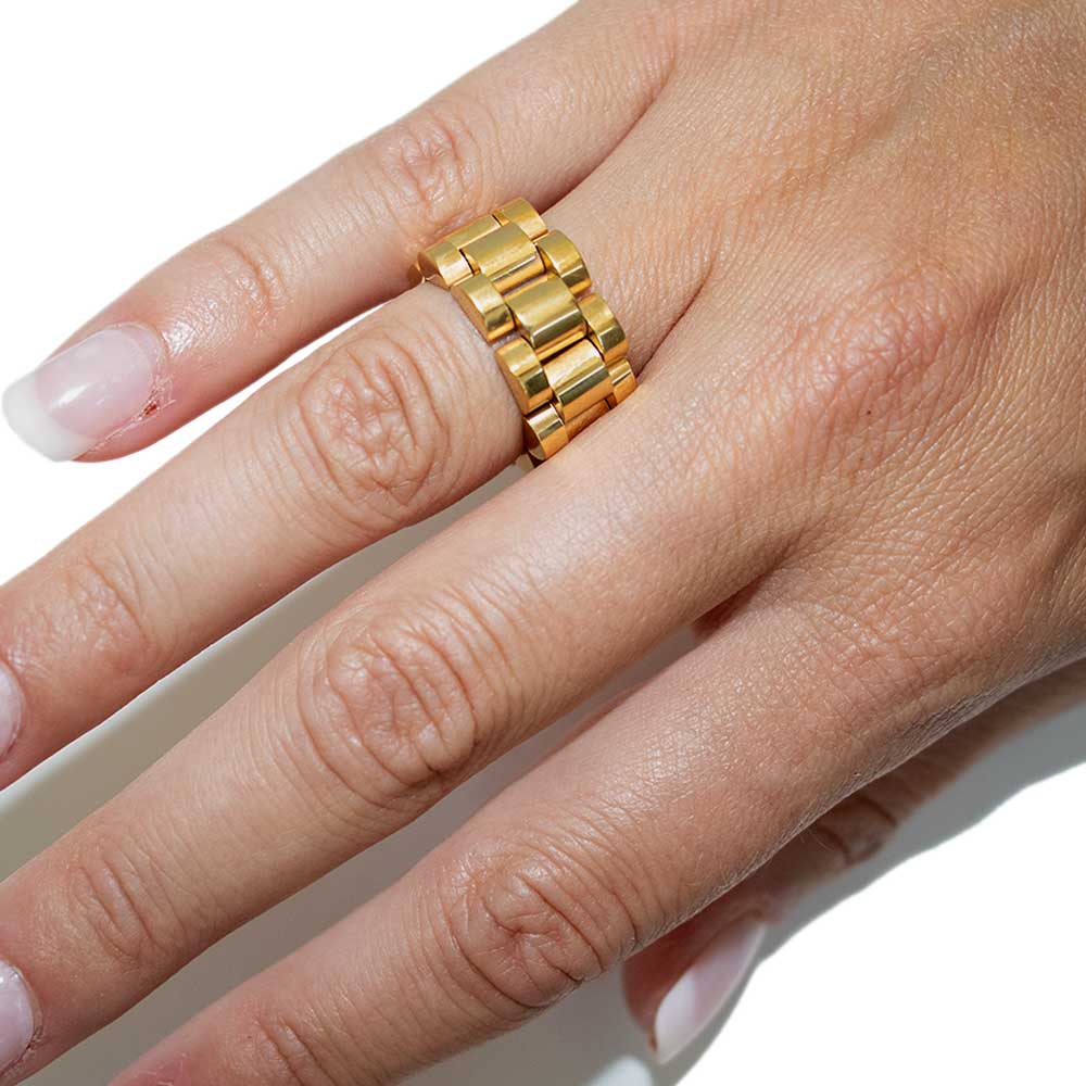 Olivia Watch Strap Ring: Two-Tone / 6