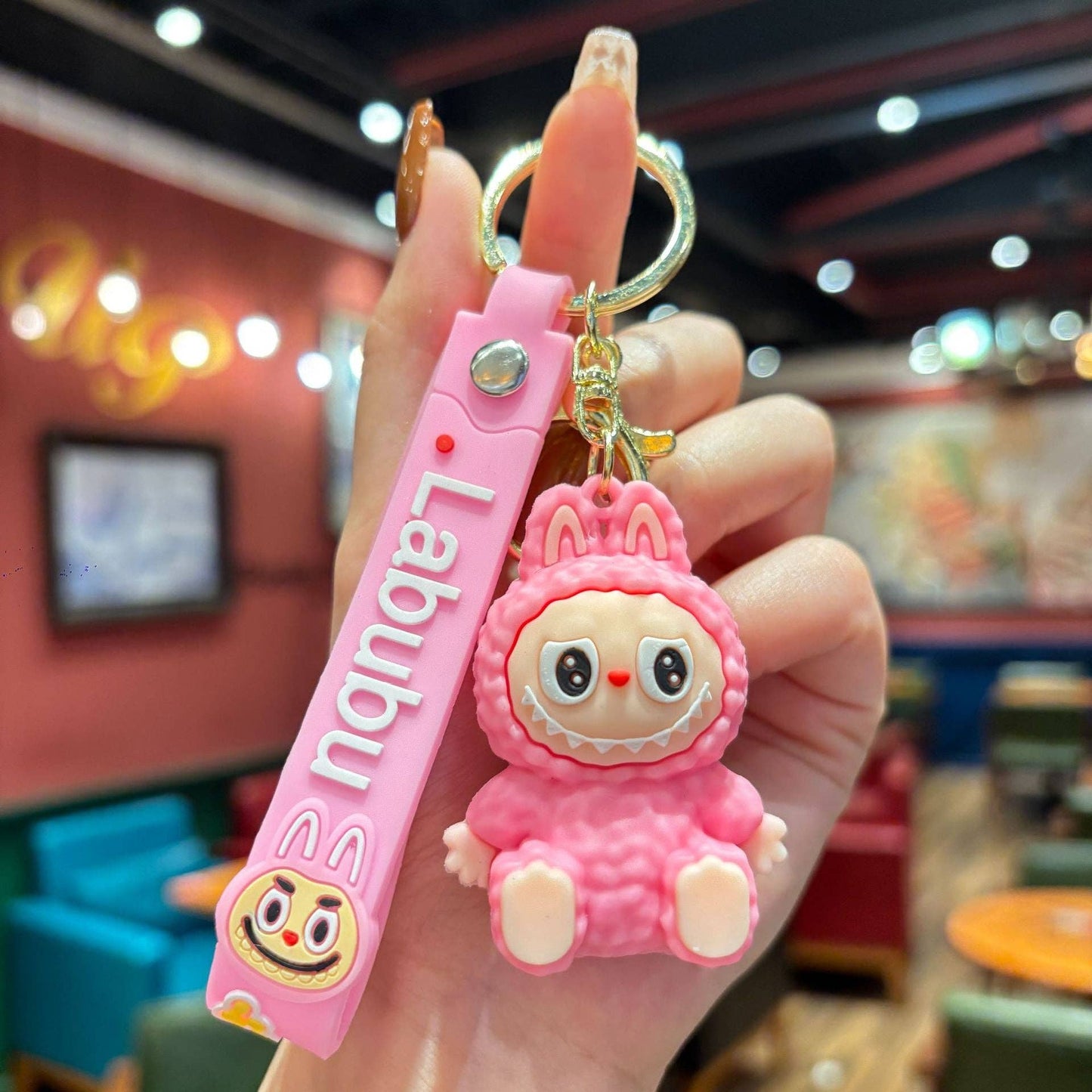 Cute Silicone Labubu Keychain