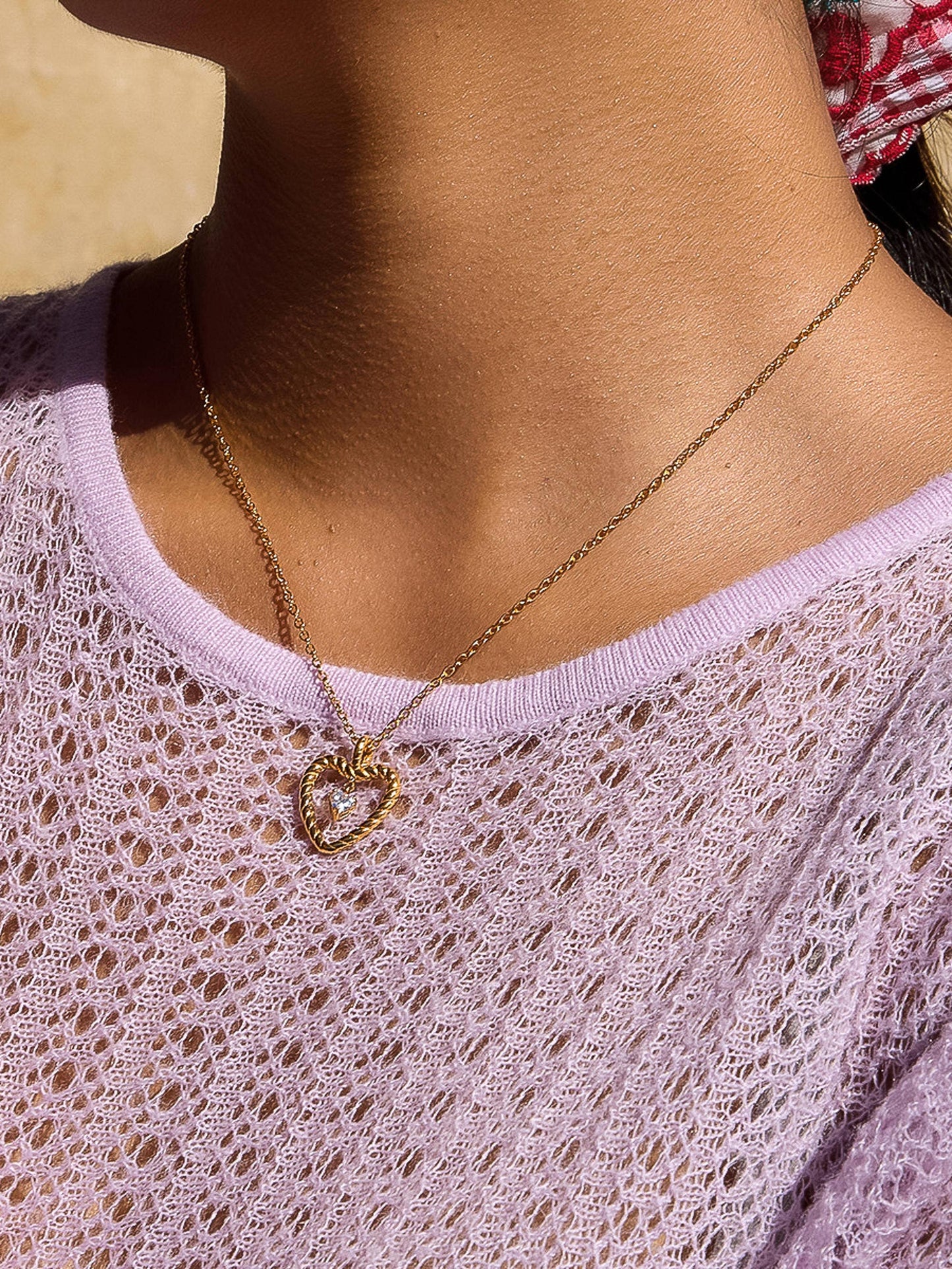 Freya 18K Gold Non-Tarnish CZ Heart Drop Necklace